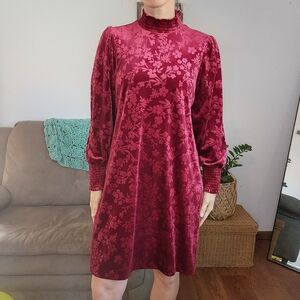 Matilda Jane Velvet Floral Long Sleeve Dress Size Large
